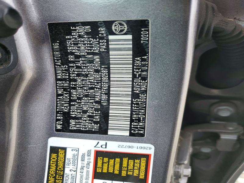 Продаж на аукціоні авто 2015 Toyota Camry, vin: 4T1BF1FK6FU925871, номер лоту: 54638696