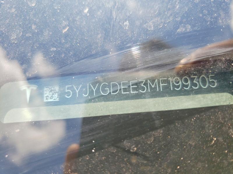 2021 Tesla Model Y მანქანა იყიდება აუქციონზე, vin: 5YJYGDEE3MF199305, აუქციონის ნომერი: 53006136