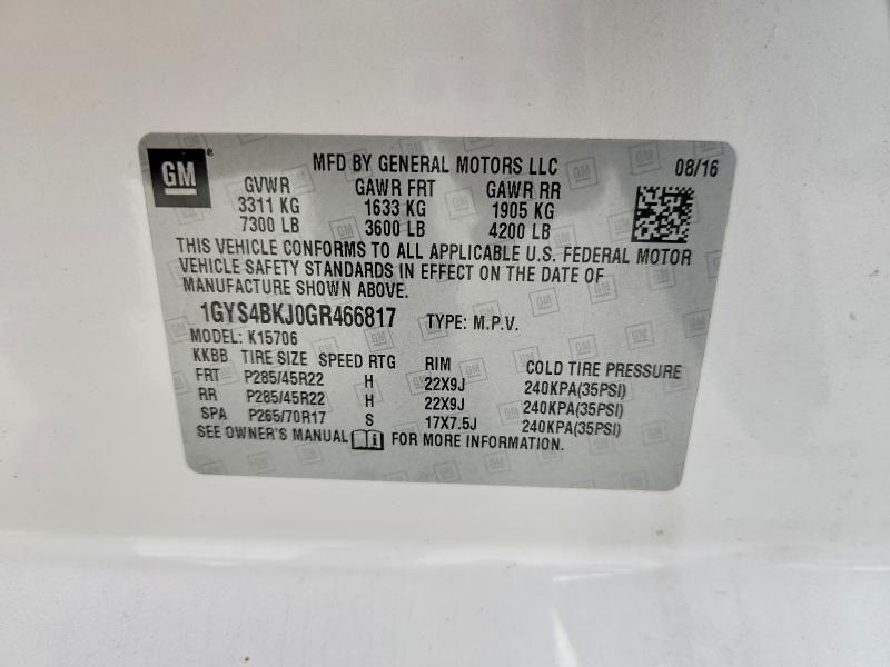 Продажа на аукционе авто 2016 Cadillac Escalade, vin: 1GYS4BKJ0GR466817, номер лота: 55355606