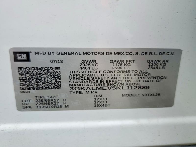 Aukcja sprzedaży 2019 Gmc Terrain, vin: 3GKALMEV5KL112889, numer aukcji: 54285546