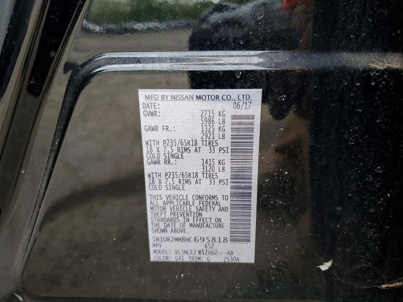 Aukcja sprzedaży 2017 Nissan Pathfinder, vin: 5N1DR2MM8HC695818, numer aukcji: 53435616