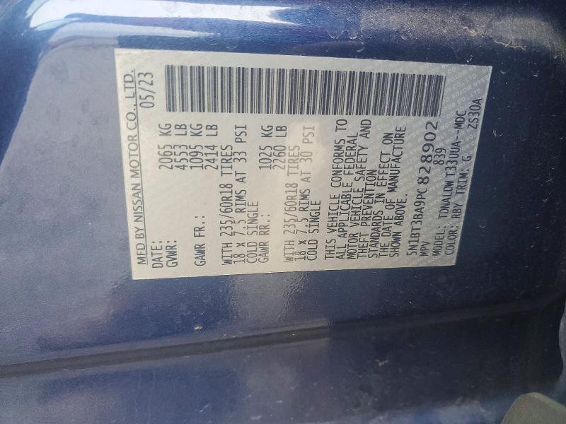 54699536 :رقم المزاد ، 5N1BT3BA9PC828902 vin ، 2023 Nissan Rogue مزاد بيع