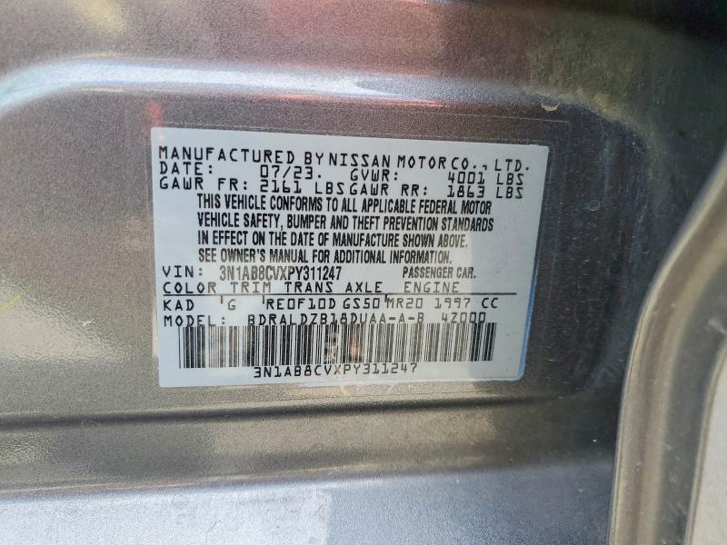 2023 Nissan Sentra მანქანა იყიდება აუქციონზე, vin: 3N1AB8CVXPY311247, აუქციონის ნომერი: 52039056