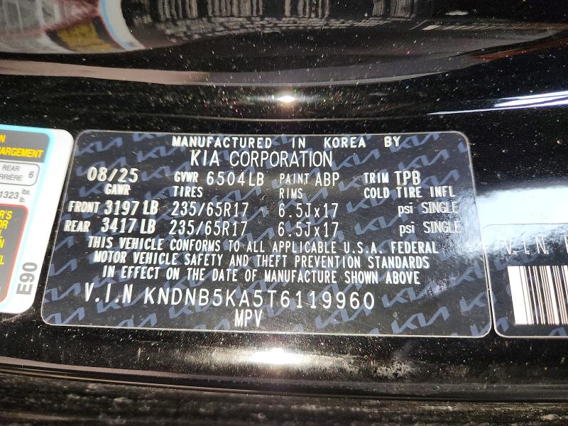 Продажа на аукционе авто 2026 Kia Carnival, vin: KNDNB5KA5T6119960, номер лота: 52324186