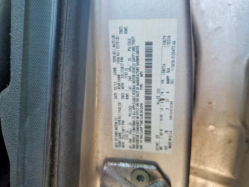 Auction sale of the 2014 Ford Escape, vin: 1FMCU0F78EUB30206, lot number: 52926016