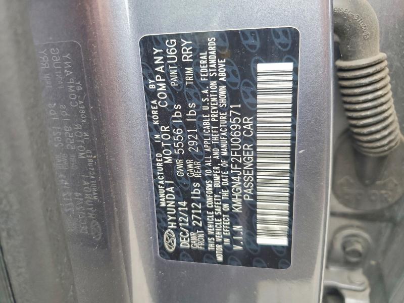 55444776 :رقم المزاد ، KMHGN4JF2FU069571 vin ، 2015 Hyundai Genesis مزاد بيع
