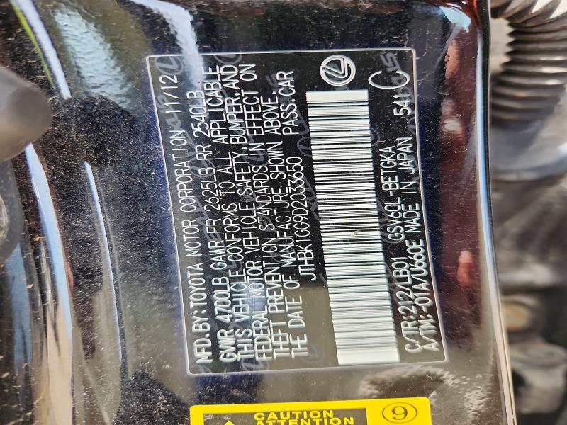 Продаж на аукціоні авто 2013 Lexus Es, vin: JTHBK1GG9D2033650, номер лоту: 54706316