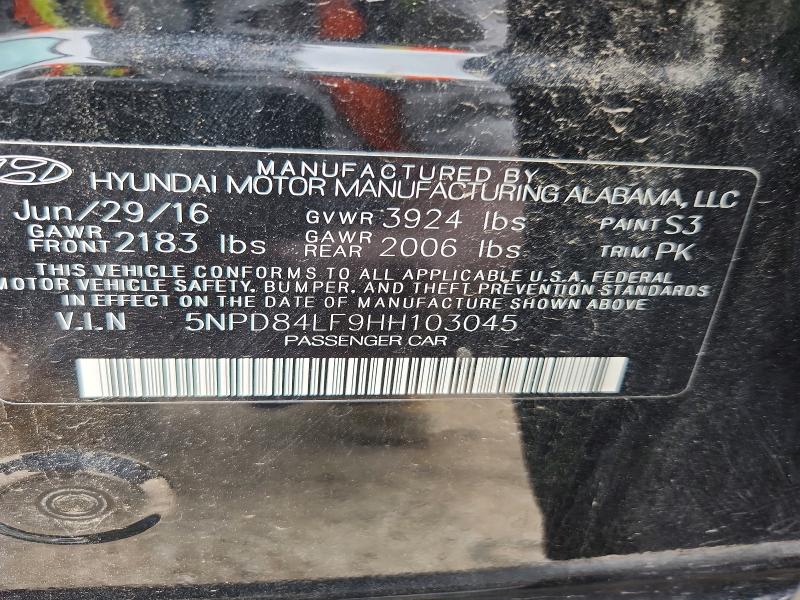 54703636 :رقم المزاد ، 5NPD84LF9HH103045 vin ، 2017 Hyundai Elantra مزاد بيع