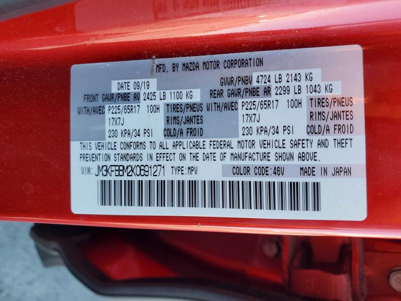 Aukcja sprzedaży 2019 Mazda Cx-5, vin: JM3KFBBM2K0691271, numer aukcji: 53228886