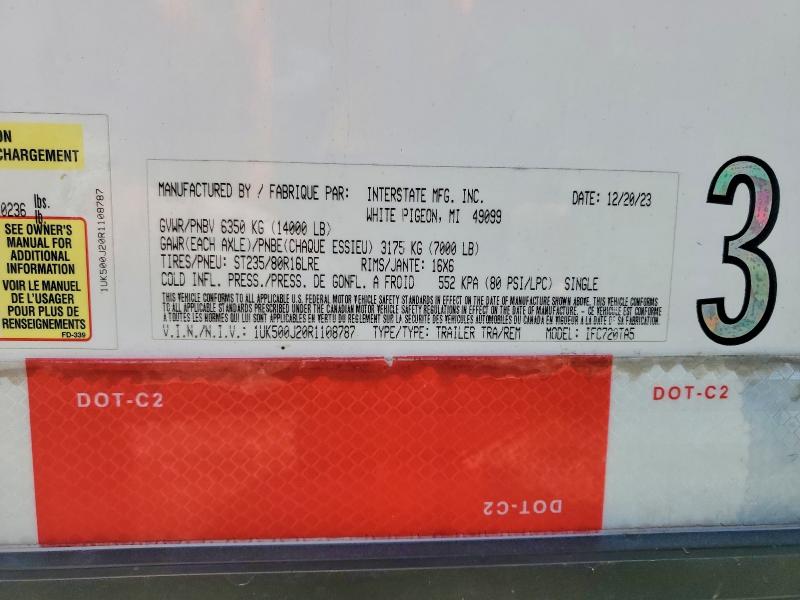 Продажа на аукционе авто 2024 Interstate Unknown, vin: 1UK500J20R1108787, номер лота: 52818786