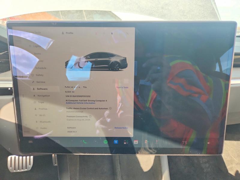 53116946 :رقم المزاد ، 5YJSA1E58SF551202 vin ، 2025 Tesla Model S مزاد بيع