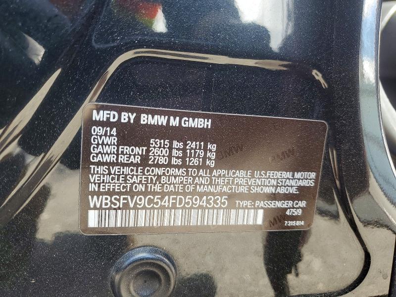 2015 Bmw M5 მანქანა იყიდება აუქციონზე, vin: WBSFV9C54FD594335, აუქციონის ნომერი: 52473306