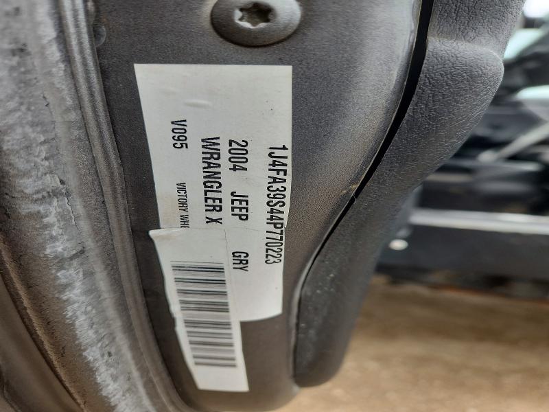 53804876 :رقم المزاد ، 1J4FA39S44P770223 vin ، 2004 Jeep Wrangler مزاد بيع