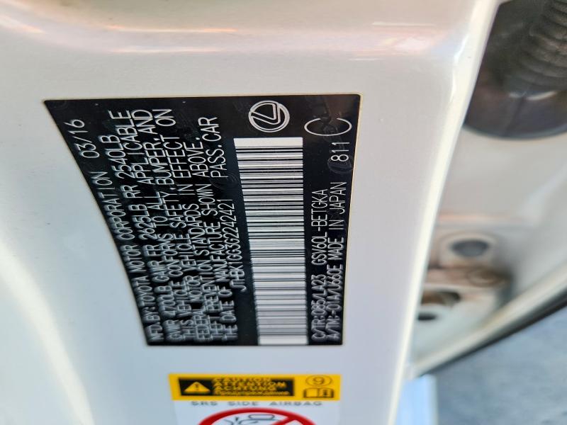 2016 Lexus Es მანქანა იყიდება აუქციონზე, vin: JTHBK1GG3G2242421, აუქციონის ნომერი: 53879196