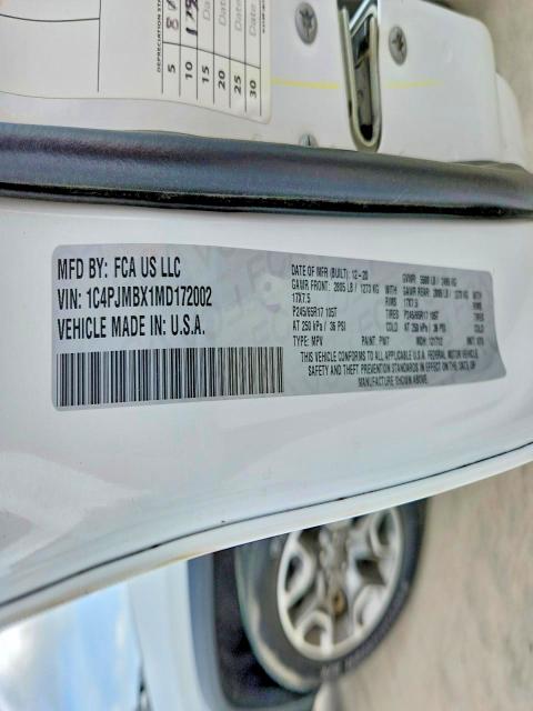 Продаж на аукціоні авто 2021 Jeep Cherokee, vin: 1C4PJMBX1MD172002, номер лоту: 53607706