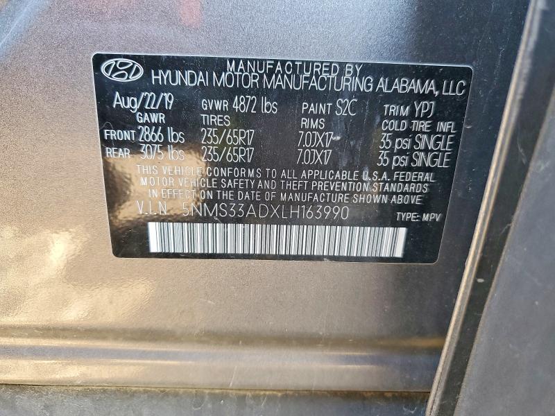 Продажа на аукционе авто 2020 Hyundai Santa Fe, vin: 5NMS33ADXLH163990, номер лота: 53465986