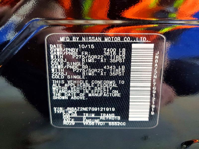 47421076 :رقم المزاد ، JN8AZ2NE7G9121919 vin ، 2016 Infiniti Qx80 مزاد بيع