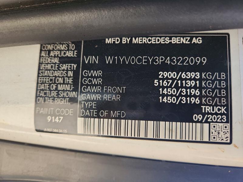 Продаж на аукціоні авто 2023 Mercedes-benz Metris, vin: W1YV0CEY3P4322099, номер лоту: 55435976