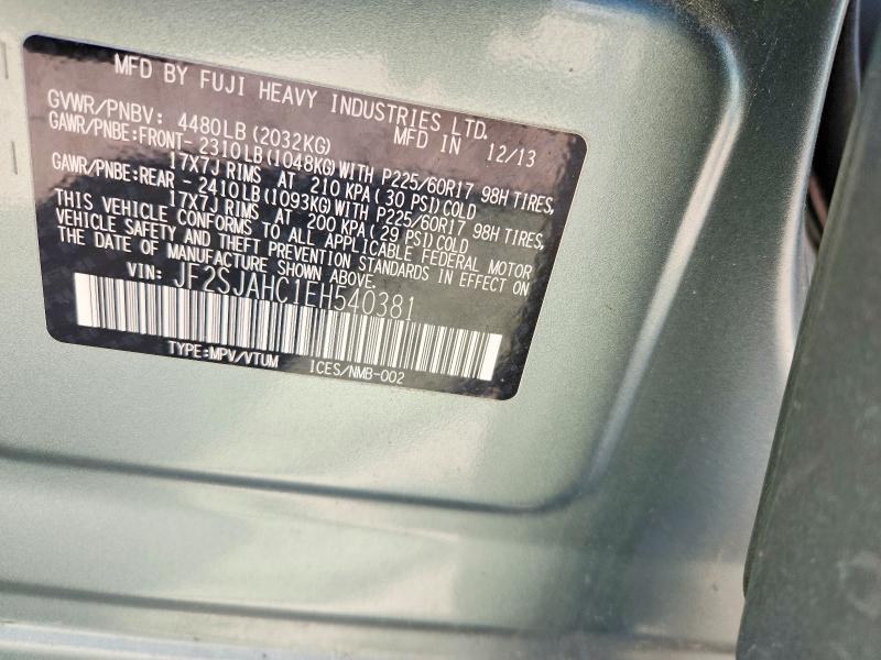 Продажа на аукционе авто 2014 Subaru Forester, vin: JF2SJAHC1EH540381, номер лота: 55295406