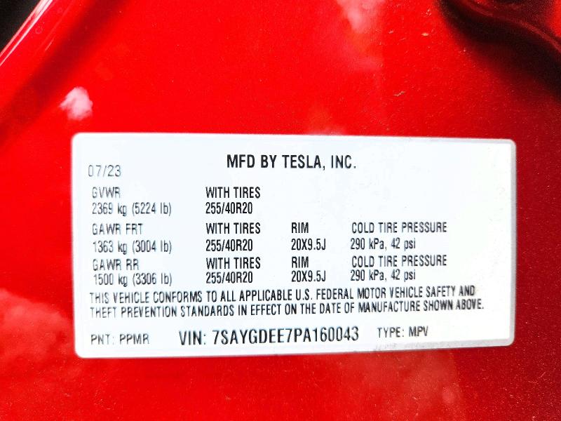 Продажа на аукционе авто 2023 Tesla Model Y, vin: 7SAYGDEE7PA160043, номер лота: 54047536