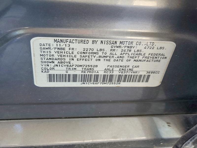 Aukcja sprzedaży 2013 Infiniti G37 Sedan, vin: JN1CV6AP7DM725528, numer aukcji: 53930566