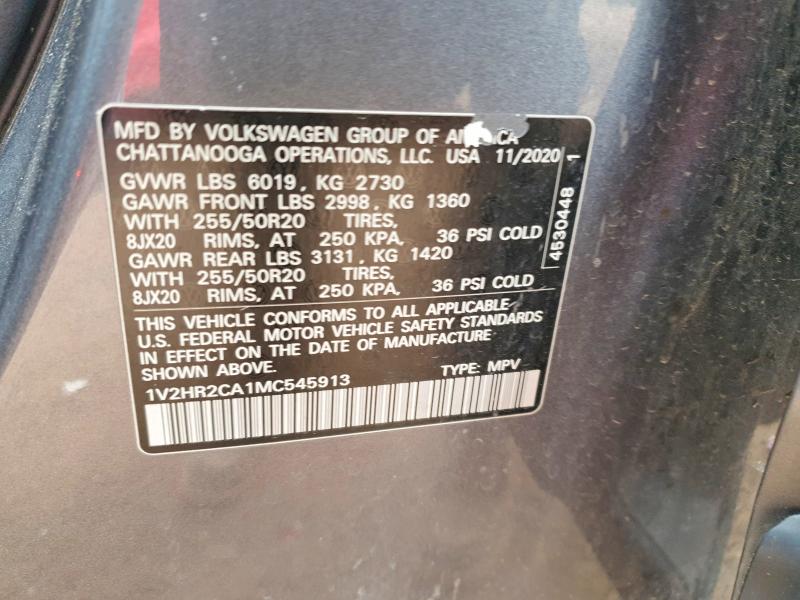 Продаж на аукціоні авто 2021 Volkswagen Atlas, vin: 1V2HR2CA1MC545913, номер лоту: 53634556
