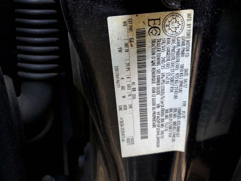 Продаж на аукціоні авто 2017 Ford Focus, vin: 1FADP3F23HL265826, номер лоту: 52822886