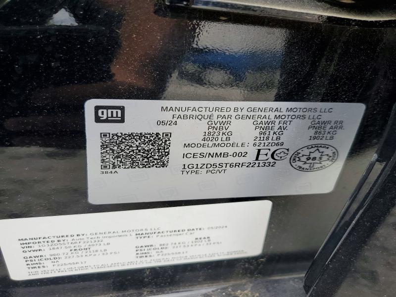 54391056 :رقم المزاد ، 1G1ZD5ST6RF221332 vin ، 2024 Chevrolet Malibu مزاد بيع