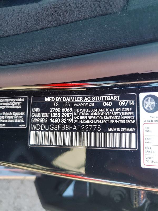 Aukcja sprzedaży 2015 Mercedes-benz S, vin: WDDUG8FB8FA122778, numer aukcji: 52287416