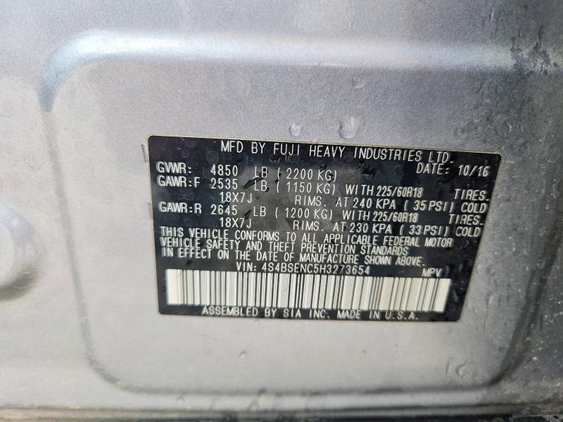 Aukcja sprzedaży 2017 Subaru Outback, vin: 4S4BSENC5H3273654, numer aukcji: 54250886