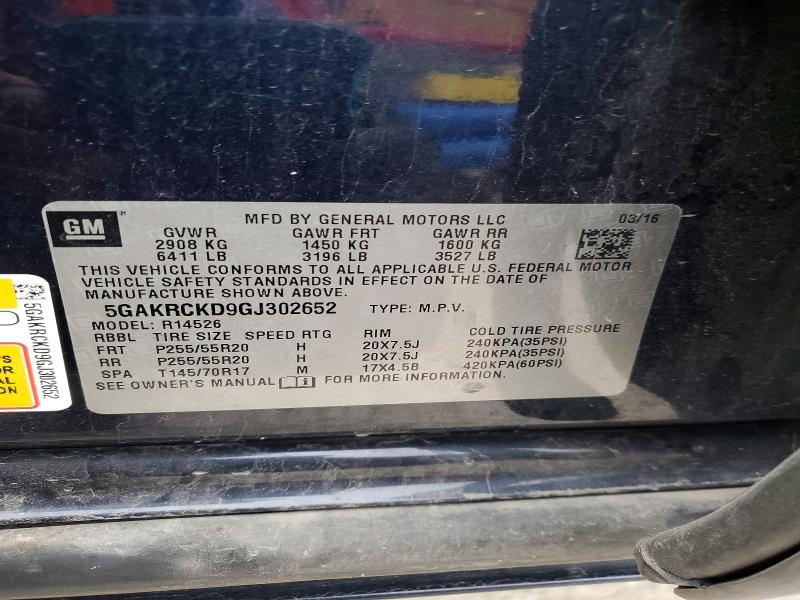 Продаж на аукціоні авто 2016 Buick Enclave, vin: 5GAKRCKD9GJ302652, номер лоту: 52839166