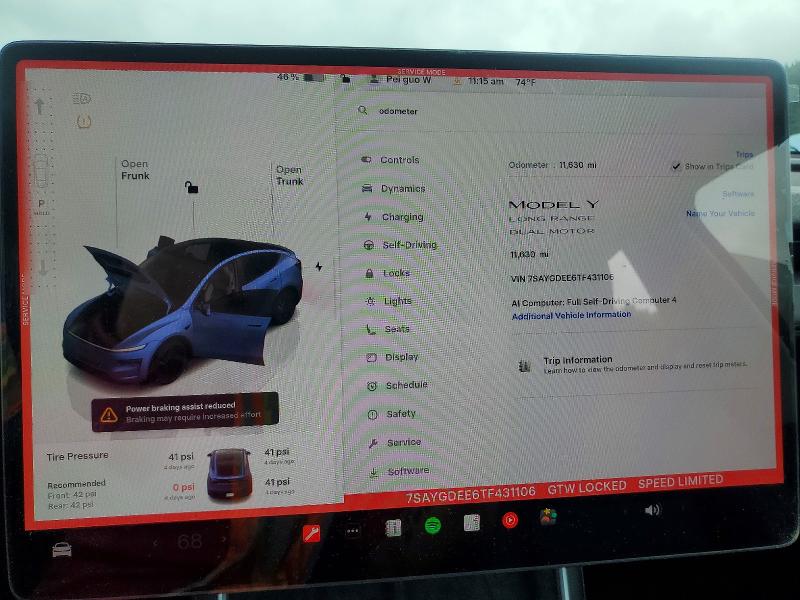 Продаж на аукціоні авто 2026 Tesla Model Y, vin: 7SAYGDEE6TF431106, номер лоту: 54852056