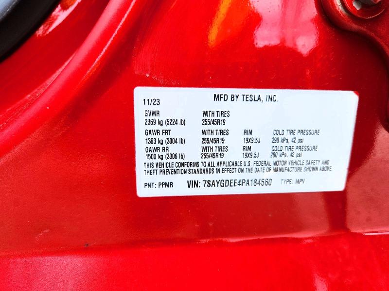 Продажа на аукционе авто 2023 Tesla Model Y, vin: 7SAYGDEE4PA184560, номер лота: 55052106