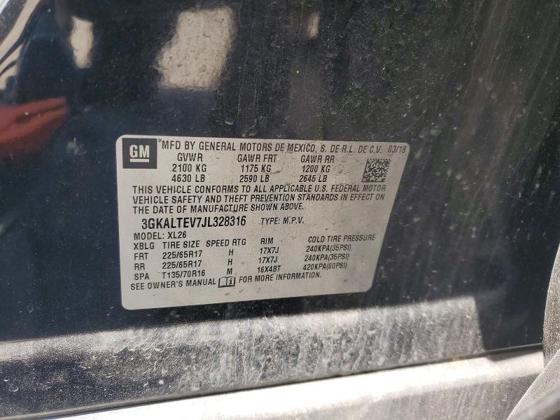2018 Gmc Terrain მანქანა იყიდება აუქციონზე, vin: 3GKALTEV7JL328316, აუქციონის ნომერი: 53362416