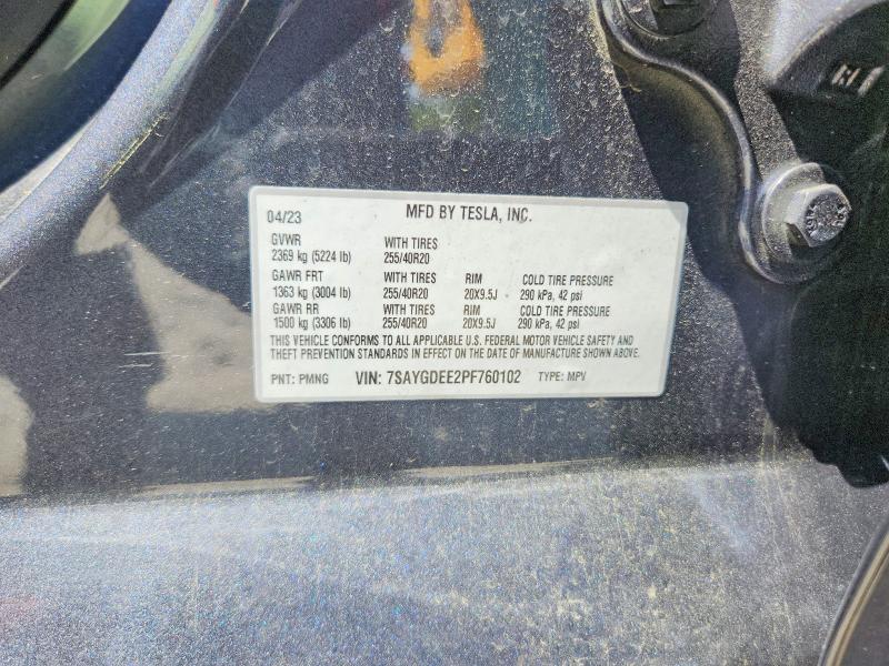 Продажа на аукционе авто 2023 Tesla Model Y, vin: 7SAYGDEE2PF760102, номер лота: 53643226