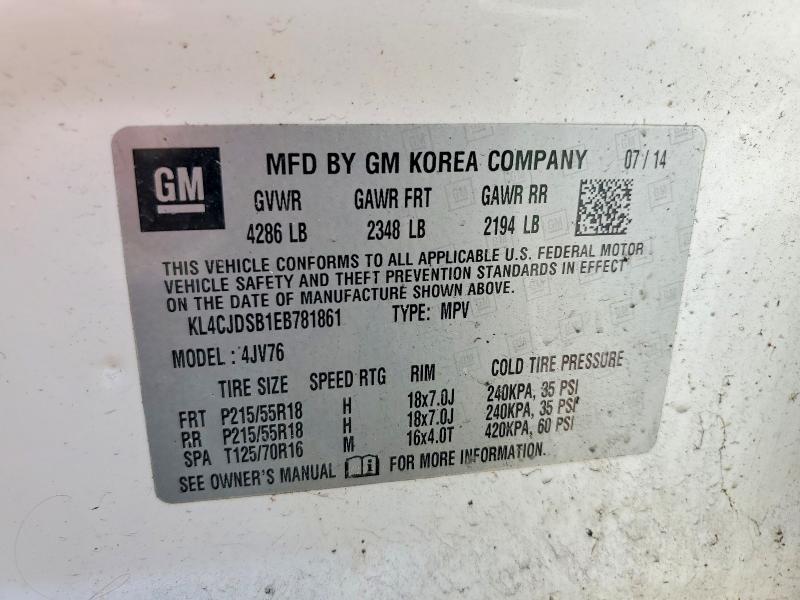 Aukcja sprzedaży 2014 Buick Encore, vin: KL4CJDSB1EB781861, numer aukcji: 53807706