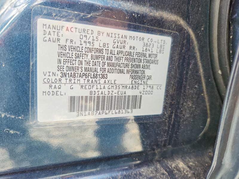 Продаж на аукціоні авто 2015 Nissan Sentra, vin: 3N1AB7AP6FL681363, номер лоту: 55122186