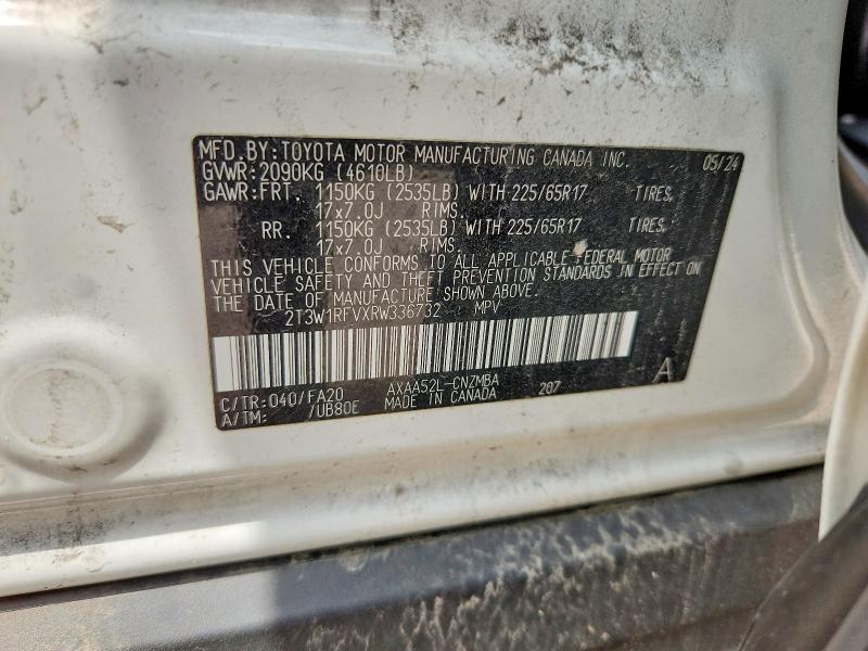 Aukcja sprzedaży 2024 Toyota Rav4, vin: 2T3W1RFVXRW336732, numer aukcji: 53813656
