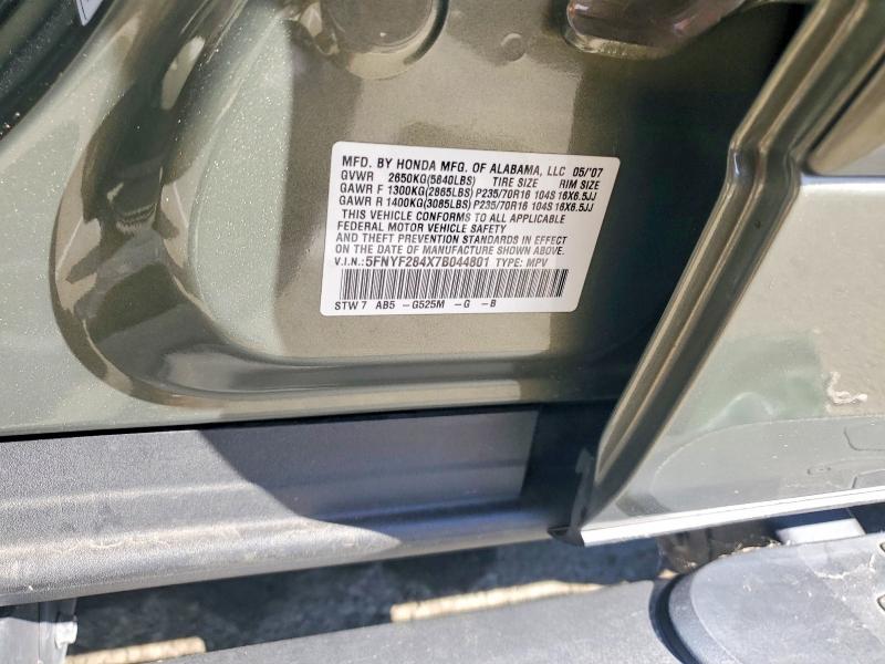 Aukcja sprzedaży 2007 Honda Pilot, vin: 5FNYF284X7B044801, numer aukcji: 52777736