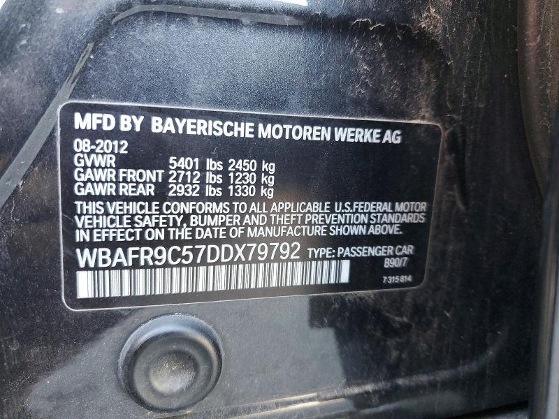 Aukcja sprzedaży 2013 Bmw 550, vin: WBAFR9C57DDX79792, numer aukcji: 53127176