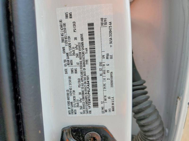 Продаж на аукціоні авто 2020 Ford F150, vin: 1FTEW1CP6LFA94101, номер лоту: 54092576