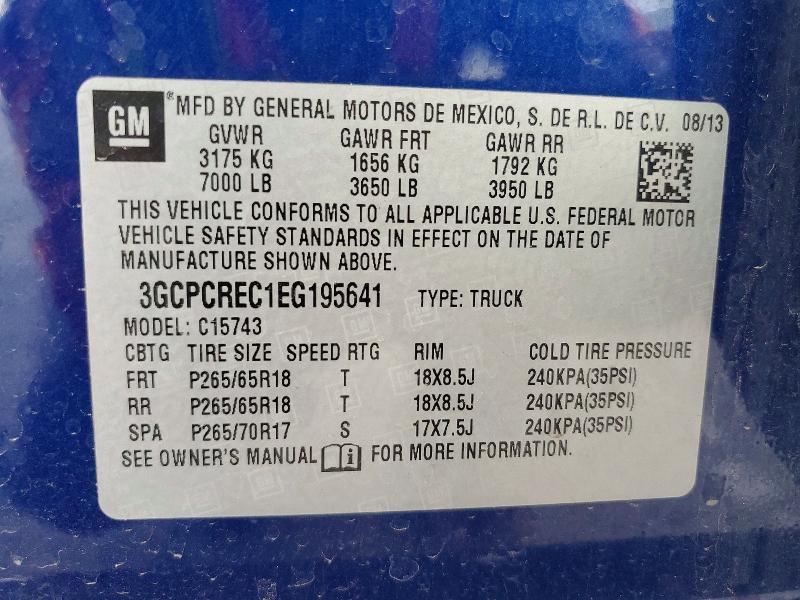 Продажа на аукционе авто 2014 Chevrolet Silverado, vin: 3GCPCREC1EG195641, номер лота: 53799996