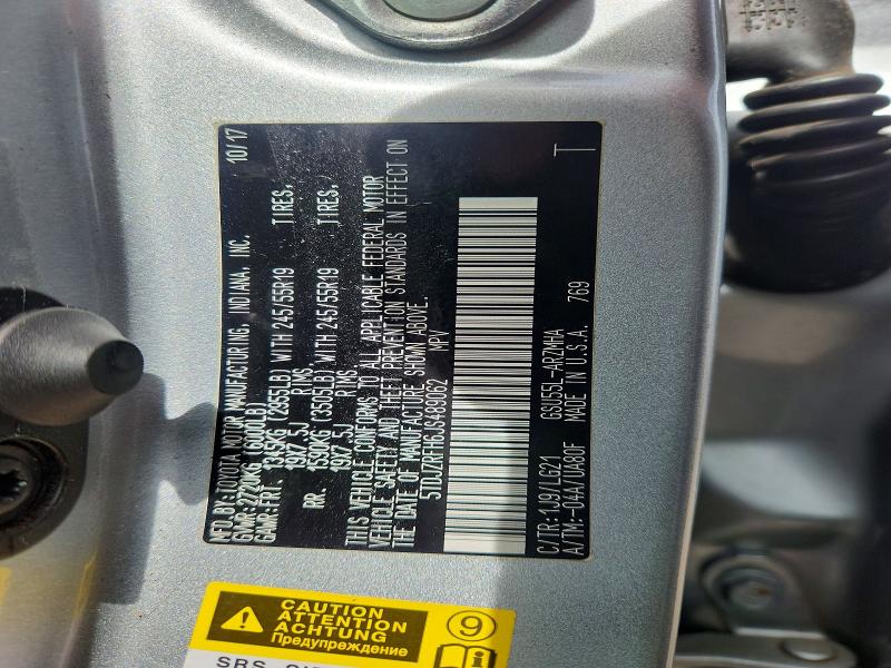 54593056 :رقم المزاد ، 5TDJZRFH6JS489062 vin ، 2018 Toyota Highlander مزاد بيع