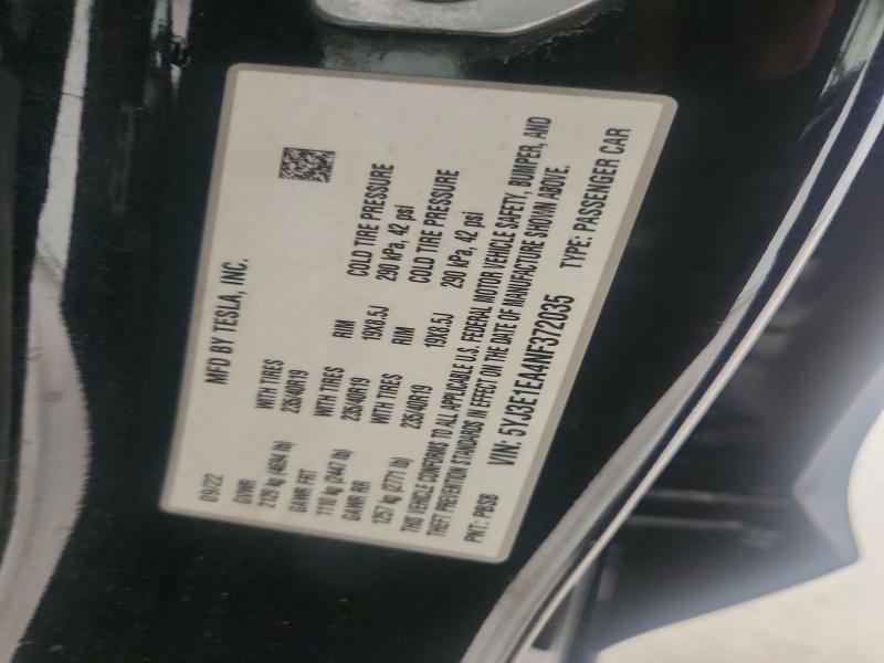 55599536 :رقم المزاد ، 5YJ3E1EA4NF372035 vin ، 2022 Tesla Model 3 مزاد بيع