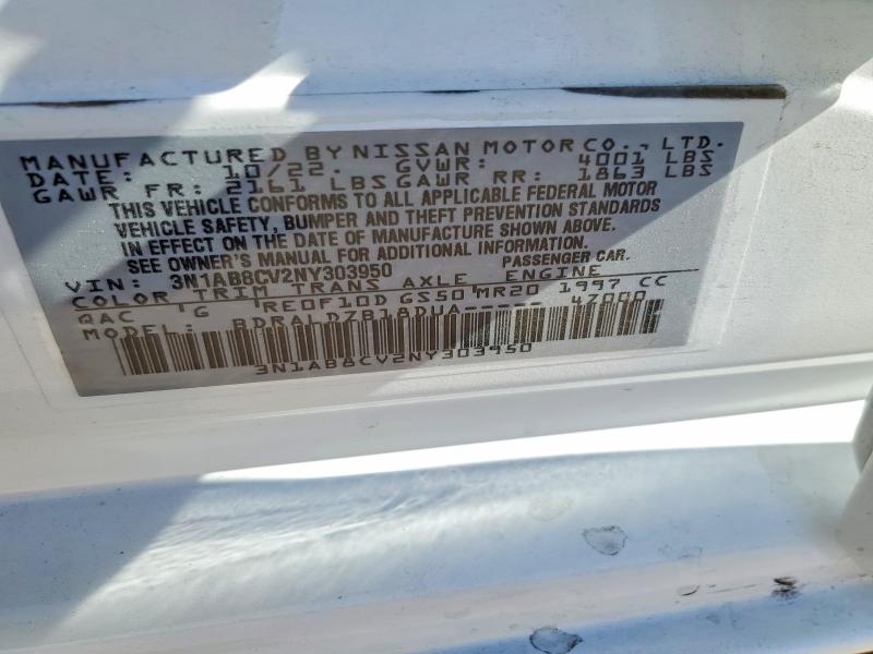 Aukcja sprzedaży 2022 Nissan Sentra, vin: 3N1AB8CV2NY303950, numer aukcji: 52935396