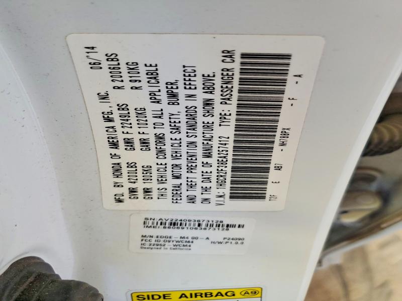 Продажа на аукционе авто 2014 Honda Accord, vin: 1HGCR2F38EA257412, номер лота: 53392996