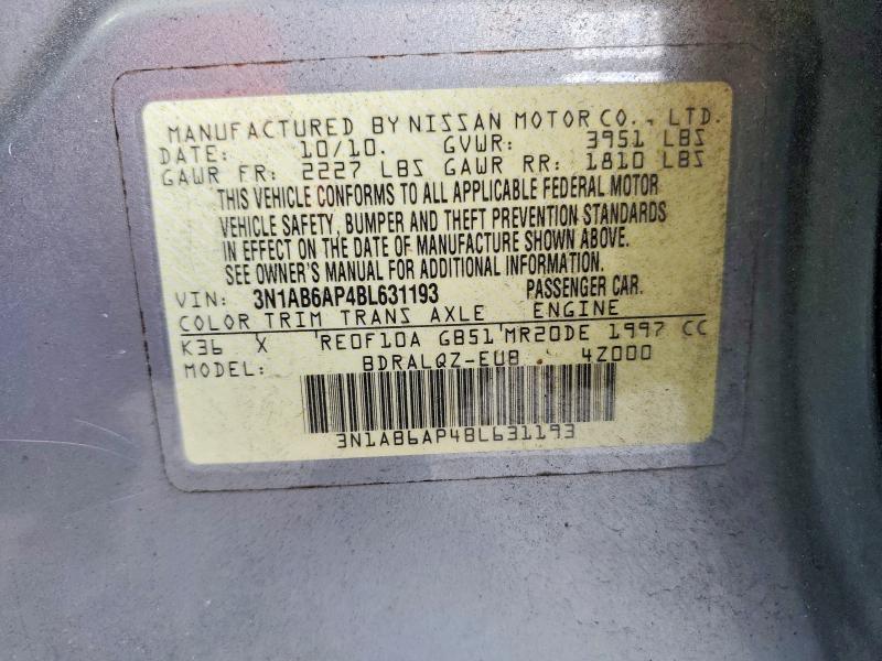 Продажа на аукционе авто 2011 Nissan Sentra, vin: 3N1AB6AP4BL631193, номер лота: 53935306