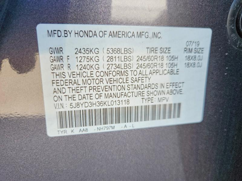 Продаж на аукціоні авто 2019 Acura Mdx, vin: 5J8YD3H36KL013118, номер лоту: 53433886