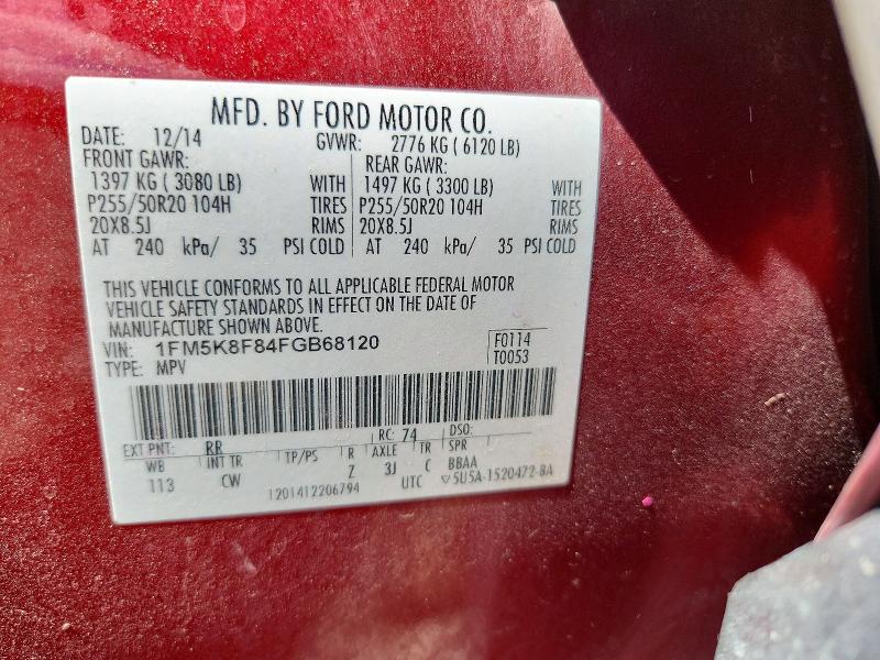 Продажа на аукционе авто 2015 Ford Explorer, vin: 1FM5K8F84FGB68120, номер лота: 54132226