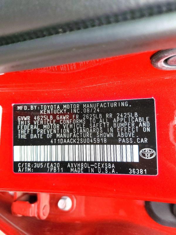 Продажа на аукционе авто 2025 Toyota Camry, vin: 4T1DAACK2SU045918, номер лота: 53359936